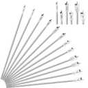 Treela 12 Pcs 16" Extra Long Spade Drill Bit Set for Wood, Paddle Flat Drill Bit Including 3/8, 1/2, 5/8, 3/4, 7/8, 1 Inch Sizes Carbon Steel 1/4-inch Hex Shank for Hardwood Softwood Plywood