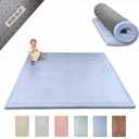 Hakuna Matte CloudSoft Baby Play Mat for Floor 60" x 80" Blue Coral Velvet Memory Foam Rug for Crawling & Cozy Play Non-Slip, Water-Resistant, Easy-CareTummy Time Mat, Playmat for Playpen