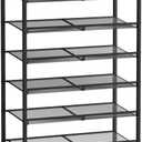 MILEFA Shoe Rack, 8-Tier Metal Shoe Organizer, Tall Shoe Rack for Closet,entryway,Garage, with Adjustable Flat or Angled Shelves, 32-40 Pairs,Shoes That can accommodate The Whole Family.