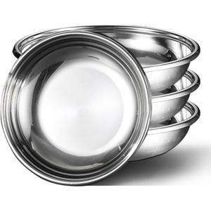 Stainless Steel Plates 9.4 Inches Metal Salad Dinner Plates Unbreakable Dinner Dishes Set for Kitchen Home Camping Outdoor Party BBQ (4 Pack)