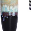 Bosmarlin Ceramic Travel Coffee Cup with Lid, 21 oz, Portable Coffee Mug for Car Cup Holder, Microwave Safe, Reactive Glaze (Pastel Blue)