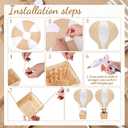 Meooeck 8 Sets Hot Air Balloons Baby Shower Table Decorations Centerpieces 11.8'' Paper Lanterns with Baskets Sticks for Gender Reveal Birthday Wedding Graduation Party (Light Brown)