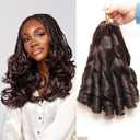 French Curl Crochet Braiding Hair Loose Wavy Crochet Hair for Braids Pre Stretched Synthetic Extensions Chocolate Brown French Curly Braids Lightweight Hair for Women 12 Inch 8 Packs 12 Inch, #4
