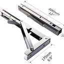 2 x Storystore Folding Shelf Brackets - 12Inch Heavy Duty Stainless Steel Collapsible Shelf Bracket for Bench Table, Space Saving DIY Bracket, Max Load: 550lb