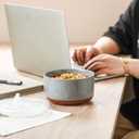 Chubacoo Ceramic Bowl with Lid: 20 oz Microwave Safe Porcelain Soup Containers for Food Storage, Meal Prep, Working Lunch, Picnic & Camping  5Inch Set of Dipped Color & Speckle, (1 piece)