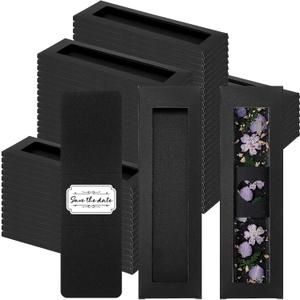 Roowest 50 Set Kraft Bookmark Boxes Sleeves Resin Bookmark Holder 5.9 x 1.8'' Cardboard Gift Boxes DIY Blank Display Cards for Wrapping Gift Supplies(Black) Roowest 50 Set Kraft Bookmark Boxes Sleeves Resin Bookmark Holder 5.9 x 1.8'' Cardboard Gift Boxes DIY Blank Display Cards for Wrapping Gift Supplies(Black)
