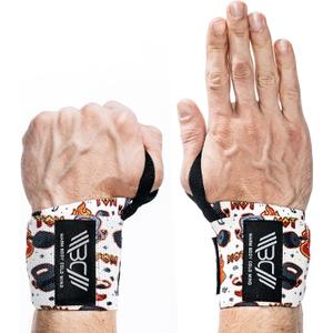 WARM BODY COLD MIND - Weightlifting Wrist Wraps for Cross Training, Powerlifting, Deadlift, Gym, Workout, Exercises & Fitness, Heavy-Duty Wrist Support, Thumb Loop (12" Red Chili)