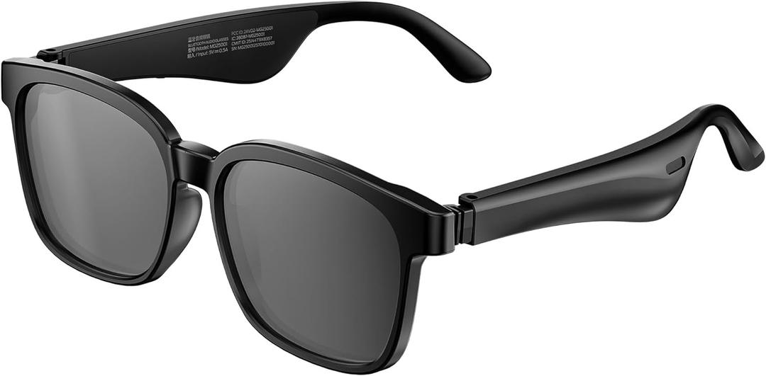 Oraolo Smart Glasses, Polarized Sunglasses with Bluetooth Speaker, Wireless Music & Calls, Athletic/Outdoor UV Protection and Voice Control, Unisex(Black)