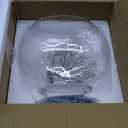 Okllen Mini Glass Fish Bowl, Oblate Small Fish Tank with Blue Aquarium Decor Sands, and Plastic Coral Branch Tree Ornament for Betta Fish Aquarium, 1 Gallon