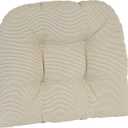 Klear Vu Saturn Non Slip Seat Cushion, Button Tufted Sitting Pillow with Durable Fabric Cover, Ideal for Dining, Office or Rocking Chair, 18" x 20" x 3", Set of 1, Natural