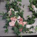 Ting's time Arch Flowers with Drapes Kit (Set of 5)-2Pcs Artificial Floral Swag Arrangement 3Pcs Draping Fabric for Wedding Floral Party Outdoor Decor (Dusty Rose)