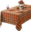 Newbridge Thanksgiving Culloden Plaid Fabric Weave Tablecloth Traditional Bold Rust Green 100% Cotton Plaid Table Cover, 52 x 70 Inch Rectangle