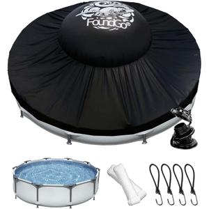 FoundGo 2-in-1 Pool Pillows and Winter Pool Covers Kit for Above Ground Pools up to 12ft, Air Pillow + Cover Combo, Cold-Resistant Thick PVC, Complete Winter Closing Protection