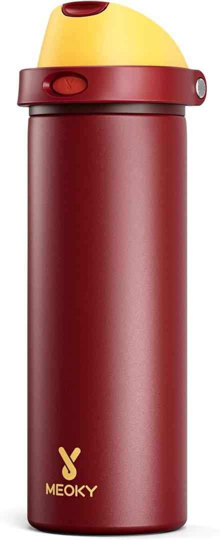 24 oz Insulated Water Bottle for Women: Meoky Stainless Steel Water Bottle with Straw and Spout Lid - Leak Proof, Cold for 24 Hours, Fits in Car Cup Holder, BPA-Free for Sports Travel, Gryffindor