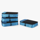 Essentials 4Piece Packing Cubes Travel Accessories Set, Luggage Organizer with Double Zipper, Mesh Top, 100% Polyester, Medium, Sky Blue (Previously  Basics)