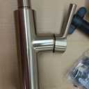 Delta Nicoli Brushed Gold Kitchen Faucet with Pull Down Sprayer, Modern Single Hole Kitchen Sink Faucet, Single Handle, Champagne Bronze 19867LF-CZ