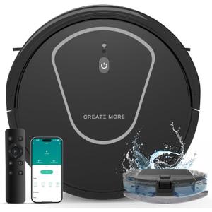 Bagotte Robot Vacuum and Mop Combo, 3 in 1 Vacuum Robot with 5000Pa Strong Suction,WiFi/App/Voice, Schedule, Self-Charging, Slim, Ideal for Hard Floor, Pet Hair, Carpet