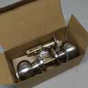 AmzGod 1 Pack Door Knob with Lock and Key, Keyed Entry Door Knobs, Brushed Nickel Interior and Exterior Round Ball Door Lock for Bedroom