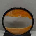 Arthink Moving Sand Art Picture in Motion Round Glass 3D Deep Sea Landscape, Dynamic Sand Art Sandscapes, Sensory Relaxing Desktop Table Decor Desk Decor Art Desk (7 inch, Orange)