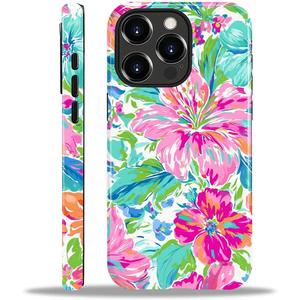 Case for iPhone 13 Pro Max,Anti Drop Scratch Frosted Protective Cover Case for Women Girl-Vibrant Tropical Flower