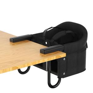 Portable Hook On High Chair for Babies & Toddlers from 6-36 Months,Clip On Baby Seat for Table,Fits Tables 0.8" to 3.5" Thick,Easy Clean Feeding Chair with Carry Bag for Travel,Black