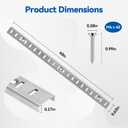 Adjustable Shelf Bracket 40 Inch 8 Pack Wall Shelf Pilaster Tracks, Stainless Steel Mortise Mount System with 32 Aluminum Alloy Shelf Clips for Closet, Cabinet & Wall Storage