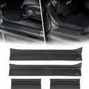Soft Front & Rear Door Sill Guards Compatible with 2018-2024 Jeep Wrangler JL JLU & 2020-2024 Jeep Gladiator JT, All Terrain Threshold Entry Guard Kit, Full Coverage, Rubber, 4pcs, Black