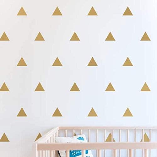Gold Triangle Wall Decals 128pcs 2 | Removable Vinly Stickers | Easy Peel & Stick | Safe for Walls & Paint | Modern Minimalist Home Decor