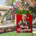 5 x WENWELL Santa Merry Christmas Garden Flag,Donald Burlap Yard Flags,Make Christmas Great Again House Banner for Outdoor,Double-Sided 12 x 18 Inch