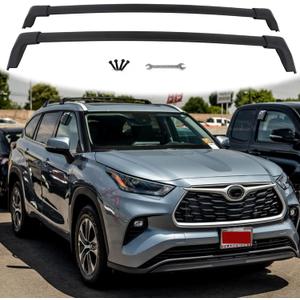 Cross Bars Fit for Toyota Highlander XLE & XSE Limited & Platinum & XSE 2020 2021 2022 2023 2024 2025 Roof Rack Black Cargo Baggage Luggage (Models with Factory Roof Rails)