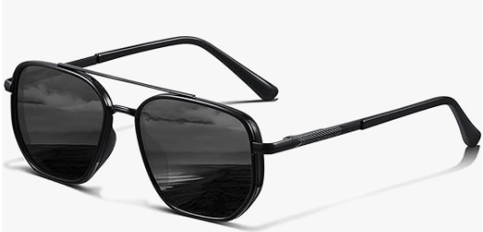 KUGUAOK Polarized Aviator Sunglasses for Women Men Fashion UV Protection Tangle Free Sun Glasses Vintage Trendy Shades (Black)