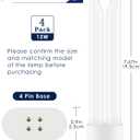 4 Pack Replacement Bulbs FUL15W BL with 4 Pin Base, Indoor Outdoor 15W U Shape Lamp Tube Compatible with T6 T8 T9