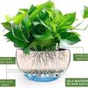 Dexceder 13.5 Inch Large Self Watering Hanging Planters Indoor Outdoor, Thickened Hanging Basket Flower Plant Pot with Water Level Indicator (Brown)
