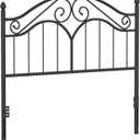 Elephance Headboard for Full Size Bed Frame, Vintage Platform Bed Metal Headboard Only, Height Adjustable, Sturdy and Stable, Full Size, Easy Assembly, Black