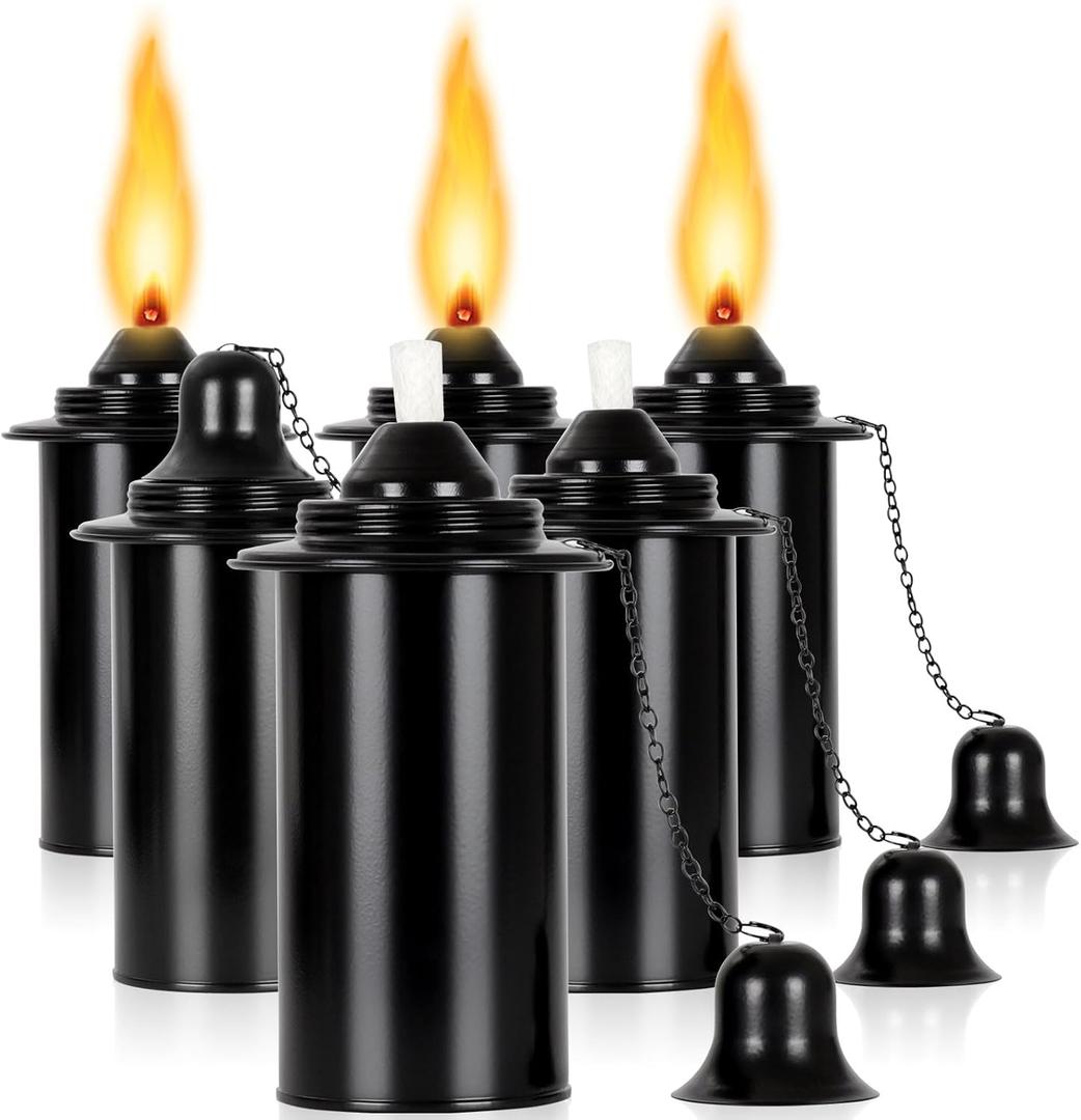 8 x 16oz Torch Replacement Canisters, Bamboo Lantern Refillable Torches, Decorative Torch Canister Replacement for Yard, Patio, Deck, Garden, Party, Landscap (16OZ-6PCS)