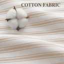 Farmhouse Shower Curtain with Ruffle Hem Linen Shower Curtains for Bathroom Country Vintage Rustic Natural Fabric, White-Beige Stripe 72" W x 72" L