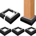 4 Pack Deck Post Skirt Trim 4X4IN Black, Aluminum Porch Split Post Base Cover, Solid Post Foot Protection Replacement for Fence Stairs Outdoor Decor Railing (6.5x6.5IN Outer Size)
