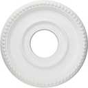 12 Inch White Ceiling Medallion Plate – PU Plastic Decorative Cover for Fan, Light Fixtures, Chandelier Canopies – Traditional, Retro, and Minimalist Home Lighting Replacement (OD 12", ID 4")