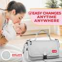 Premium Portable Diaper Changing Pad  Extra-Thick Cushioned Travel Mat with Wipes Pocket  Waterproof, Easy to Clean, Gift-Ready (Cloud Gray)