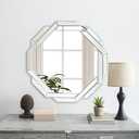 Menscha Bathroom Mirror-24”X24” Wall Mirrors Decorative, Beveled Edge Frameless Mirror for Wall, Bathroom, Vanity Room, Bedroom, Living Room and Enterway