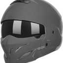 Full Face Motorcycle Helmet for Unisex-Adult Dirt Bike ATV Scooter Cruiser 3/4 Face Motocross Helmet Interchangeable Mouth Cover DOT Approved L
