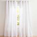 EXCLUSIVE HOME Loha Linen Grommet Top Curtain Panel Pair, 54"x108", Winter White