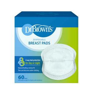 Dr. Brown's Disposable One-Use Absorbent Breast Pads for Breastfeeding and Leaking - 7 Pcs - Packaging May Vary