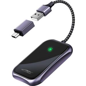 Wireless Carplay Adapter, 2024 Upgrade Converts Wired to Wireless Adapter for iPhone, Plug and Play Dongle for Apple Car Play, Bluetooth Wireless Control Adapter for Cars from 2016 and iOS 10+, Black