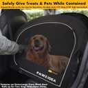 PAWZIDEA Portable Dog Crate for Car Travel, Collapsible Pet Travel Crates for Large Dogs, Enclosed Soft-Sided Car Kennel Carrier for Backseat, Secures w/Seatbelt & Headrest Strap, Chew-Proof