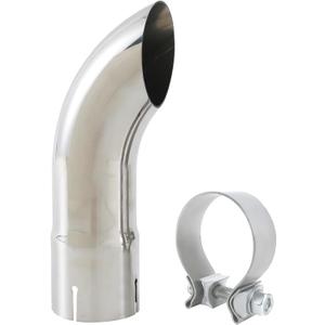 3 Inch Inlet Turn Down Exhaust Tip, 3" Inlet 3" Outlet Stainless Steel Universal Diesel Exhaust Tailpipe Tips with Seal Clamp for 3 in OD Tailpipes, 9"/230mm Overall Length, Polished