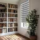 CHICOLOGY Zebra Blinds Cordless Window Shades, Dual Layer Light Filtering Roller Shades for Windows, Sheer Privacy Striped Fabric, Easy Install, 28"W x 72"H, Basic Slate