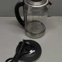 TOPZEE 1.7L Glass Electric Kettle for Coffee & Tea, Hot Water Boiler with 6 Preset Temperatures, Keep Warm and Memory Function, Auto Shutoff & Dry Boil Protection, BPA Free, Rapid Boil, 1500W, Silver