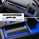 BOYUER 15PCS Civic Interior Full Accessories Center Console Gear Box Cover Trim Decoration Stickers for 10th Gen Honda Civic 2021 2020 2019 2018 2017 2016(Blue)