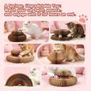 Kitty Kurls Heart Magic Organ Cat Scratcher, Foldable Accordion Heart Shaped Scratching Board with Bell Ball, Recycled Cardboard Interactive Scratch Pad for Indoor Cats & Kittens